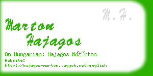 marton hajagos business card